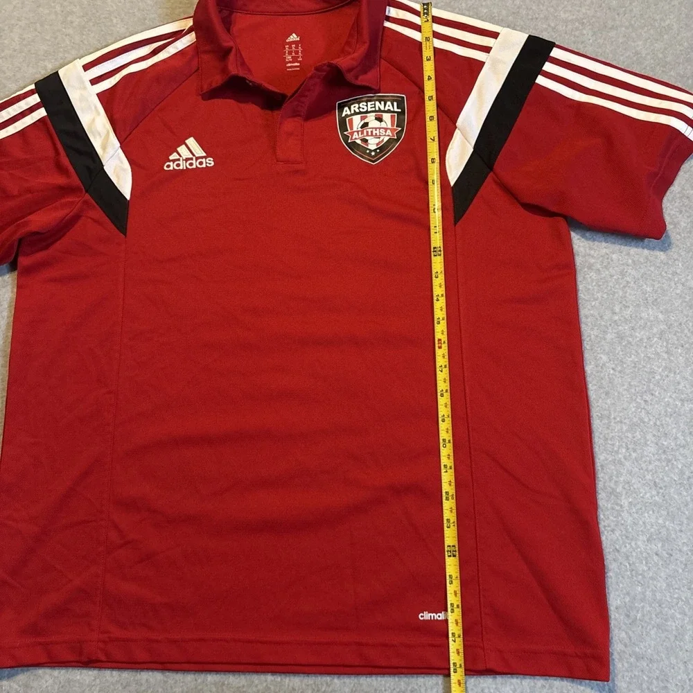 Adidas Arsenal Alithsa Climalite Men's XL Polo Soccer Futbol Red White Jersey